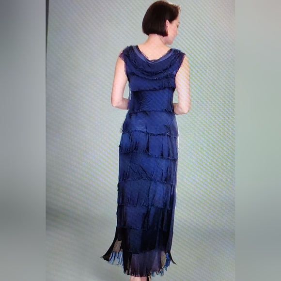 Gigi Moda Italian Hot Pink Tiered Silk Sleeveless Maxi Dress Women's Size S $189 - Picture 13 of 14